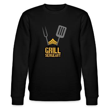 Barbecue Party Grill Sergeant Barbecue - Stanley/Stella CHANGER Unisex Organic Sweatshirt - black - Front - Nik (191cm) & Marisol (170cm)