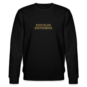 Digitaler Mietnomade Wohnungswechsel Geschenk - Stanley/Stella Unisex Bio-Sweatshirt CHANGER  - Schwarz - Vorne - Nik (191cm) & Marisol (170cm)