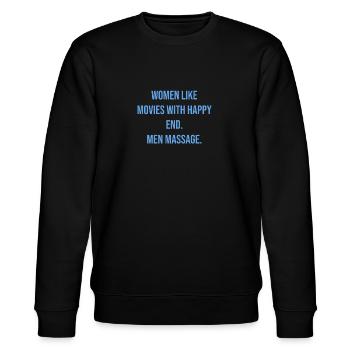 Birthday gift for massage lovers - Stanley/Stella CHANGER Unisex Organic Sweatshirt - black - Front - Nik (191cm) & Marisol (170cm)