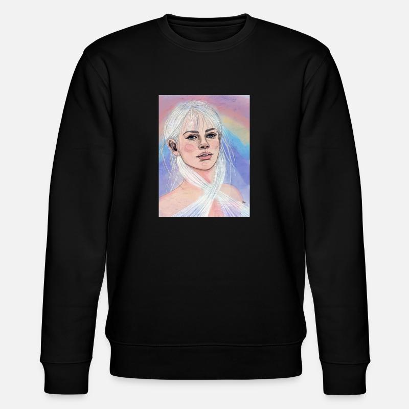 Frau mit Regenbogen - Stanley/Stella Unisex Bio-Sweatshirt CHANGER  - Schwarz