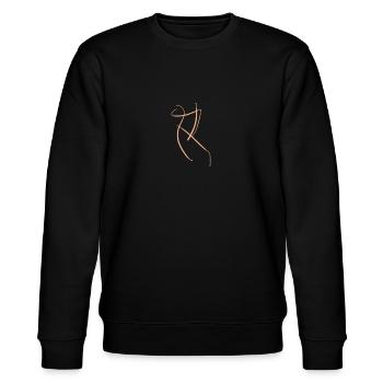 Buchstabe R auf schwarzem T-Shirt - Stanley/Stella Unisex Bio-Sweatshirt CHANGER  - Schwarz - Vorne - Nik (191cm) & Marisol (170cm)