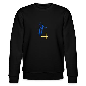 Line-faithful abstractness - Stanley/Stella CHANGER Unisex Organic Sweatshirt - black - Front - Nik (191cm) & Marisol (170cm)