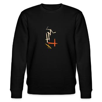 Abstractness - Stanley/Stella CHANGER Unisex Organic Sweatshirt - black - Front - Nik (191cm) & Marisol (170cm)