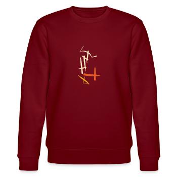 Abstractness - Stanley/Stella CHANGER Unisex Organic Sweatshirt - burgundy - Front - Nik (191cm) & Marisol (170cm)