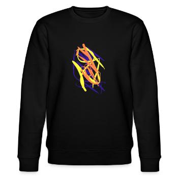 Farbenfroher Farbklecks für Farbenfrohe Freunde - Stanley/Stella Unisex Bio-Sweatshirt CHANGER  - Schwarz - Vorne - Nik (191cm) & Marisol (170cm)