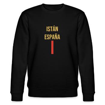 Istan Espana Istan Spanien Souvenir - Stanley/Stella Unisex Bio-Sweatshirt CHANGER  - Schwarz - Vorne - Nik (191cm) & Marisol (170cm)
