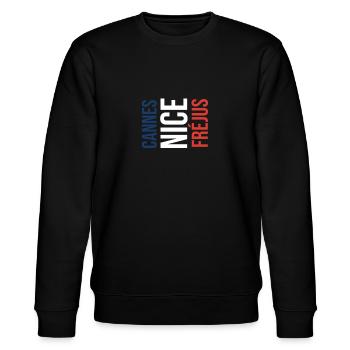 Fréjus Souvenir Andenken Mitbringsel - Stanley/Stella CHANGER Unisex Organic Sweatshirt - black - Front - Nik (191cm) & Marisol (170cm)