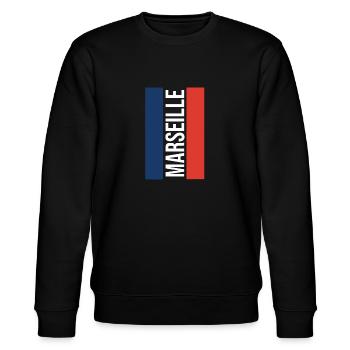 Klassisches Marseille Souvenir Marseille - Stanley/Stella Unisex Bio-Sweatshirt CHANGER  - Schwarz - Vorne - Nik (191cm) & Marisol (170cm)