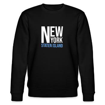 New York Staten Island Souvenir - Stanley/Stella CHANGER Unisex Organic Sweatshirt - black - Front - Nik (191cm) & Marisol (170cm)