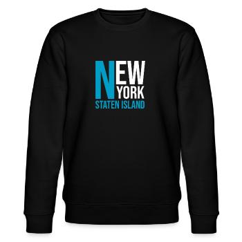 Cool New York Staten Island Souvenir - Stanley/Stella CHANGER Unisex Organic Sweatshirt - black - Front - Nik (191cm) & Marisol (170cm)