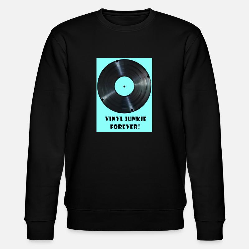 Vinyl Junkie forever - hellblau - Stanley/Stella Unisex Bio-Sweatshirt CHANGER  - Schwarz