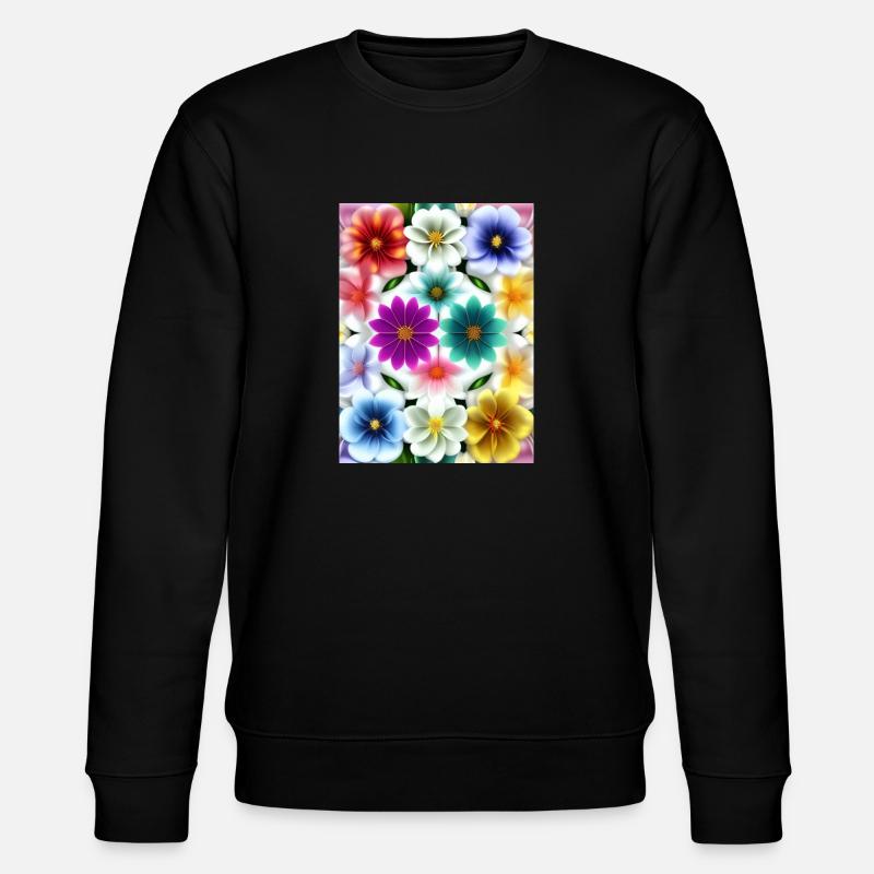 Blumen 24 - Stanley/Stella Unisex Bio-Sweatshirt CHANGER  - Schwarz