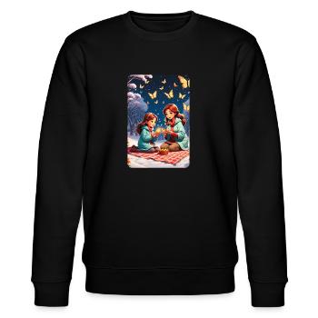 personalized design mother's gift - Stanley/Stella CHANGER Unisex Organic Sweatshirt - black - Front - Nik (191cm) & Marisol (170cm)