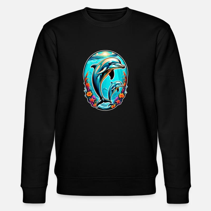 Delfin & Ozean - Stanley/Stella Unisex Bio-Sweatshirt CHANGER  - Schwarz
