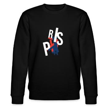 Das authentische Paris Souvenir - Stanley/Stella Unisex Bio-Sweatshirt CHANGER  - Schwarz - Vorne - Nik (191cm) & Marisol (170cm)
