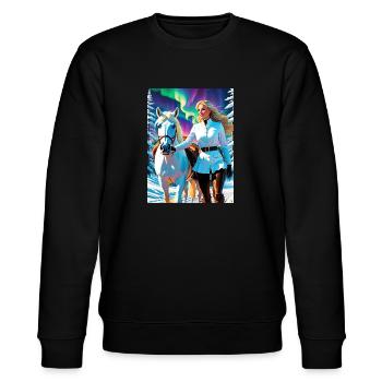 personalized design mother's gift - Stanley/Stella CHANGER Unisex Organic Sweatshirt - black - Front - Nik (191cm) & Marisol (170cm)
