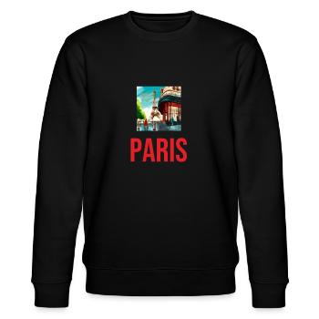 Das allerbeste Paris Souvenir - Stanley/Stella Unisex Bio-Sweatshirt CHANGER  - Schwarz - Vorne - Nik (191cm) & Marisol (170cm)