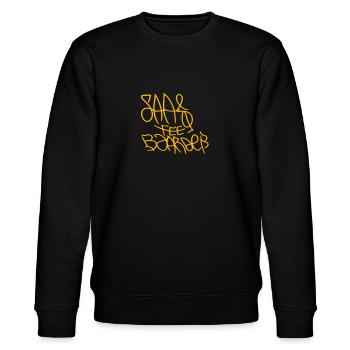 Saas-Fee Snowboard Pullover Hoodie - Stanley/Stella Unisex Bio-Sweatshirt CHANGER  - Schwarz - Vorne - Nik (191cm) & Marisol (170cm)
