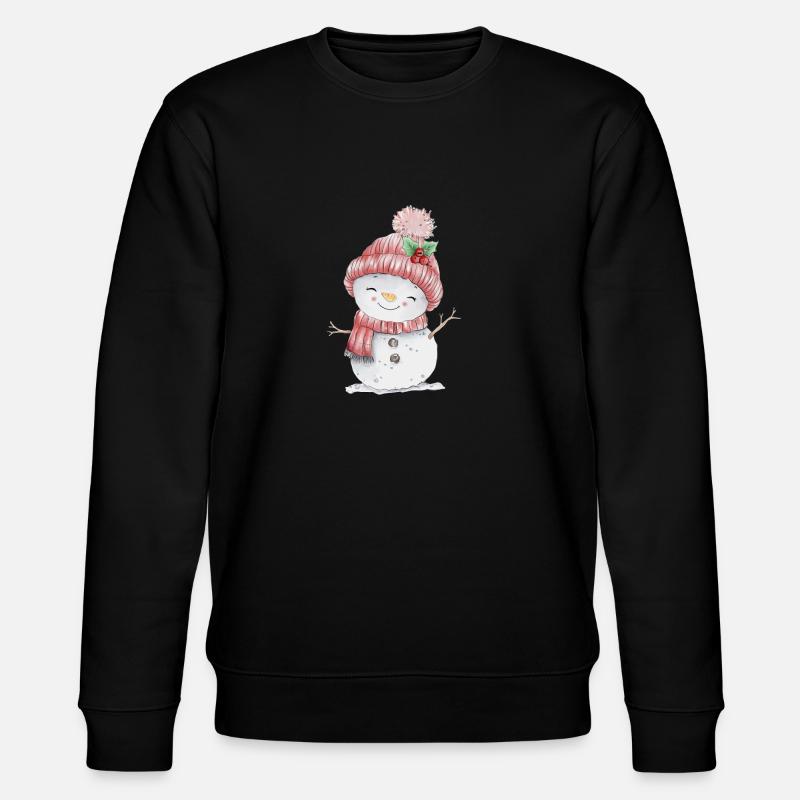 Fröhlicher Schneemann - Stanley/Stella Unisex Bio-Sweatshirt CHANGER  - Schwarz