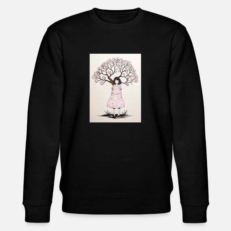 Blütenblatt geküsste Erinnerungen - Stanley/Stella Unisex Bio-Sweatshirt CHANGER  - Schwarz