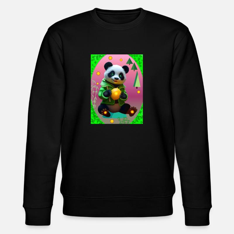 Futuristischer Panda - Stanley/Stella Unisex Bio-Sweatshirt CHANGER  - Schwarz