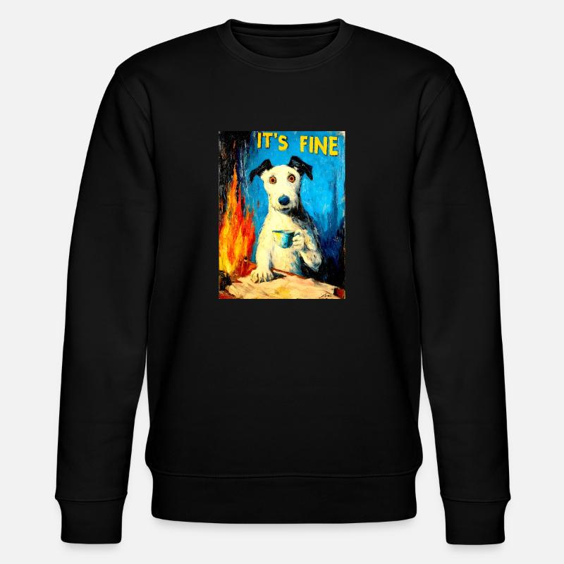 "Its Fine" by van Gogh - Stanley/Stella Unisex Bio-Sweatshirt CHANGER  - Schwarz