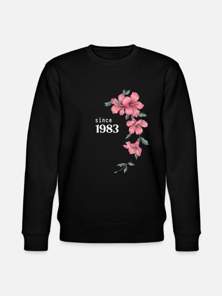 1983 Hibiskus pink - Stanley/Stella Unisex Bio-Sweatshirt CHANGER - Schwarz