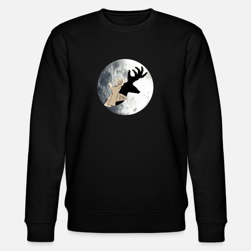 Shadow Figure Hands Deer - Stanley/Stella CHANGER Unisex Organic Sweatshirt - black