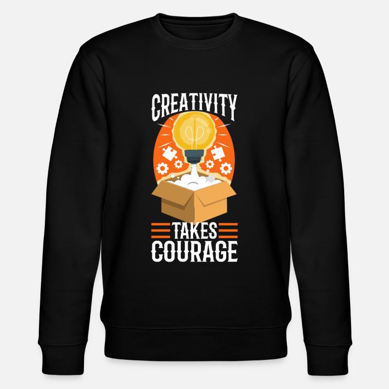 Creativity Takes Courage - Stanley/Stella Unisex Bio-Sweatshirt CHANGER  - Schwarz