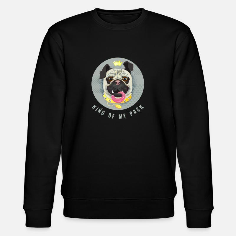King of my pack- Mops - Stanley/Stella Unisex Bio-Sweatshirt CHANGER  - Schwarz