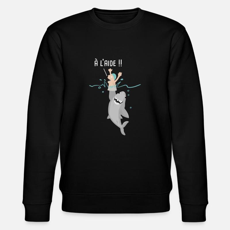 Requin humour marrant dessin rigolo - Sweat bio CHANGER Stanley/Stella Unisexe - noir