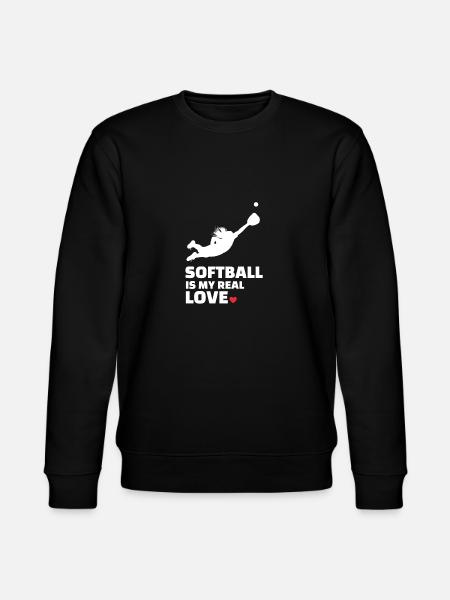 I love softball - Stanley/Stella CHANGER Unisex Organic Sweatshirt - black