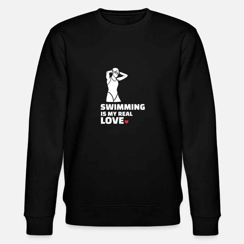 Ich Liebe Schwimmen - Stanley/Stella Unisex Bio-Sweatshirt CHANGER  - Schwarz