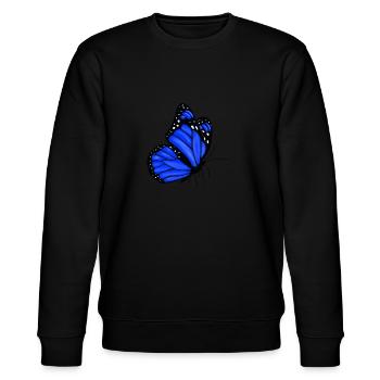 Schmetterling - Stanley/Stella Unisex Bio-Sweatshirt CHANGER  - Schwarz - Vorne - Nik (191cm) & Marisol (170cm)