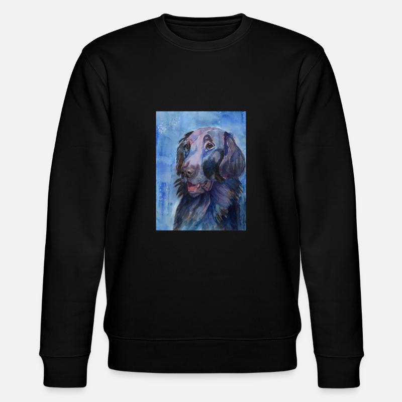 flatcoated retriever - aquarelle - Sweat bio CHANGER Stanley/Stella Unisexe - noir