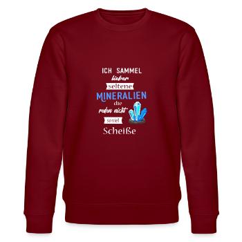 Mineralien sammeln Edelsteine Sammler Geschenk - Stanley/Stella Unisex Bio-Sweatshirt CHANGER  - Burgunderrot - Vorne - Nik (191cm) & Marisol (170cm)