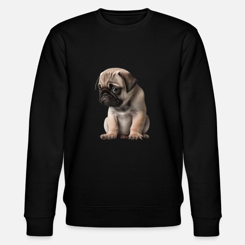 Schüchterner Mops Welpe - Stanley/Stella Unisex Bio-Sweatshirt CHANGER - Schwarz