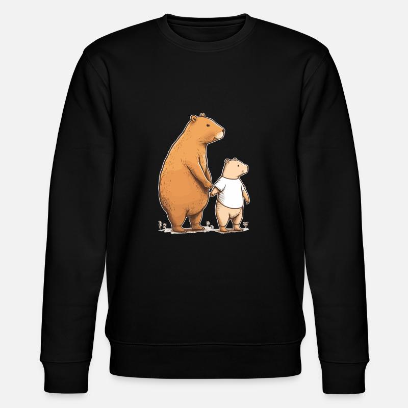 Capybara maman et enfant - Sweat bio CHANGER Stanley/Stella Unisexe - noir