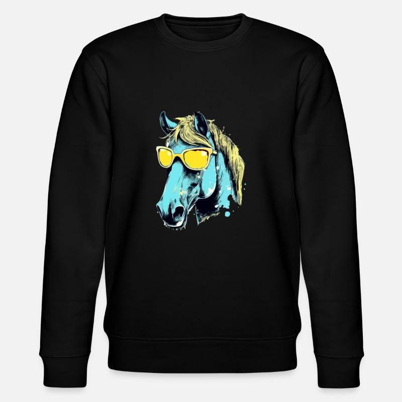 Toto, das bebrillte Pferd - Stanley/Stella Unisex Bio-Sweatshirt CHANGER - Schwarz