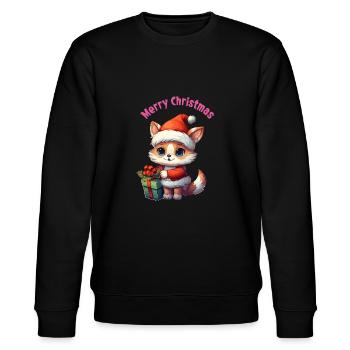 Merry Christmas - Stanley/Stella Unisex Bio-Sweatshirt CHANGER  - Schwarz - Vorne - Nik (191cm) & Marisol (170cm)