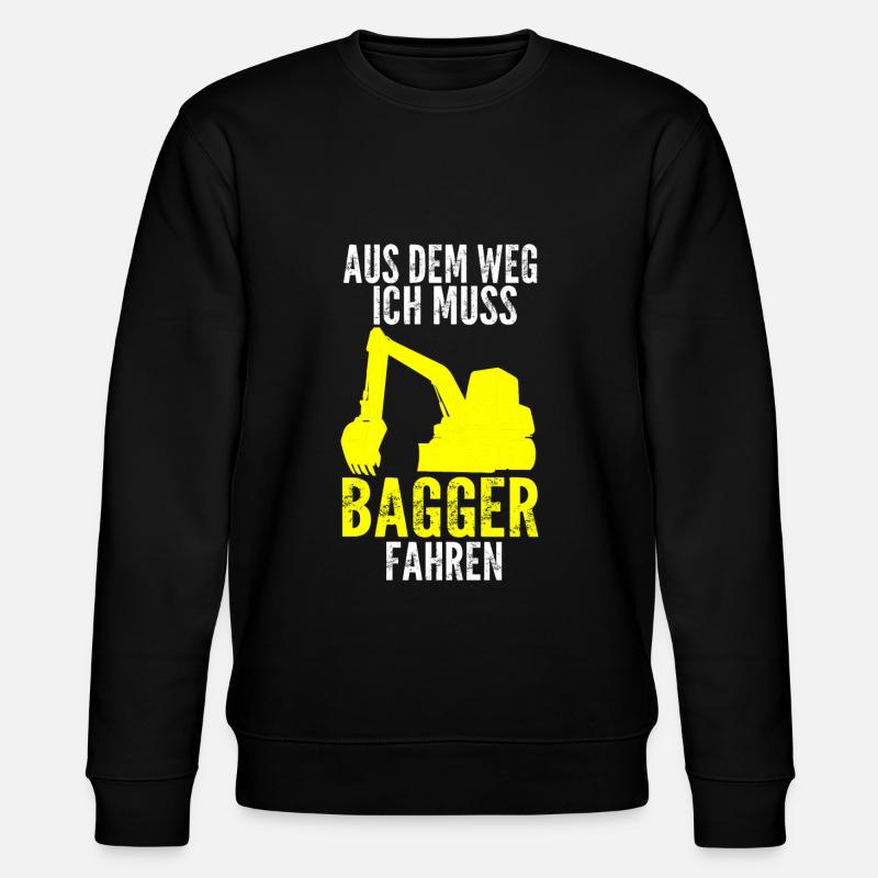 Baggerfahrer Bagger Fahrer Geschenk - Stanley/Stella Unisex Bio-Sweatshirt CHANGER  - Schwarz