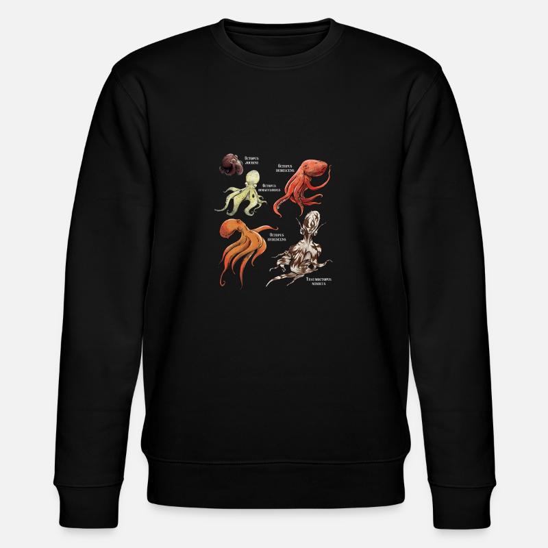 Faszinierende Oktopusarten entdecken - Stanley/Stella Unisex Bio-Sweatshirt CHANGER  - Schwarz