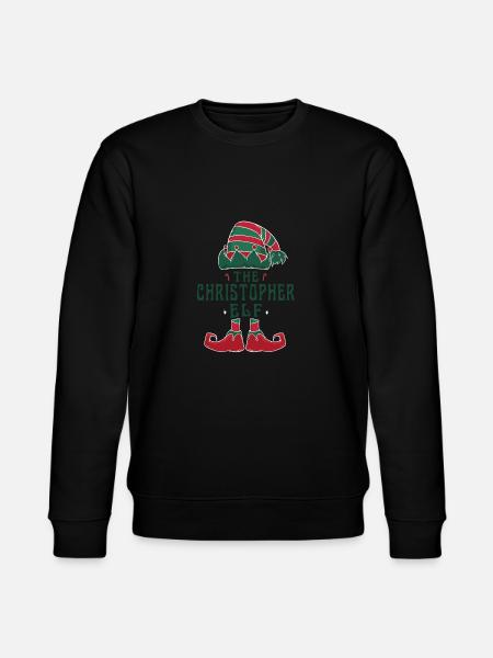 Christopher Elf Personalized Name Christmas - Stanley/Stella CHANGER Unisex Organic Sweatshirt - black