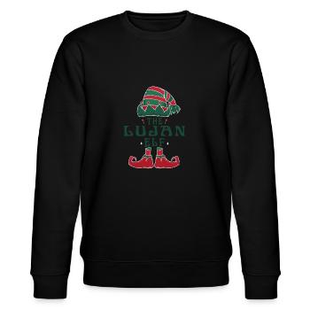 Der Lujan Elf Pyjama für lustige Weihnachtsferien - Stanley/Stella Unisex Bio-Sweatshirt CHANGER  - Schwarz - Vorne - Nik (191cm) & Marisol (170cm)