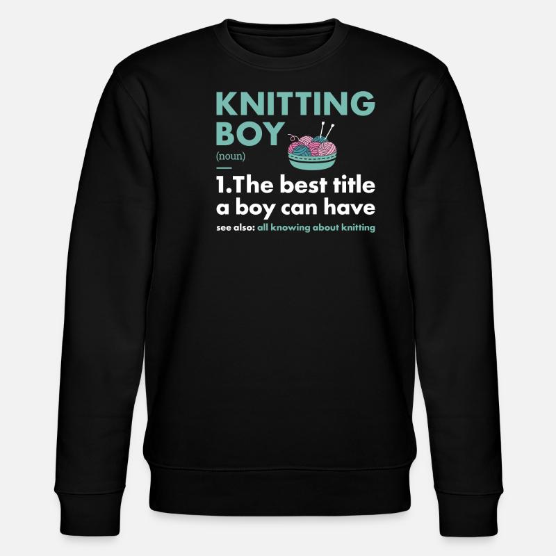 Knitter Boy Definition Knitting - Stanley/Stella Unisex Bio-Sweatshirt CHANGER  - Schwarz