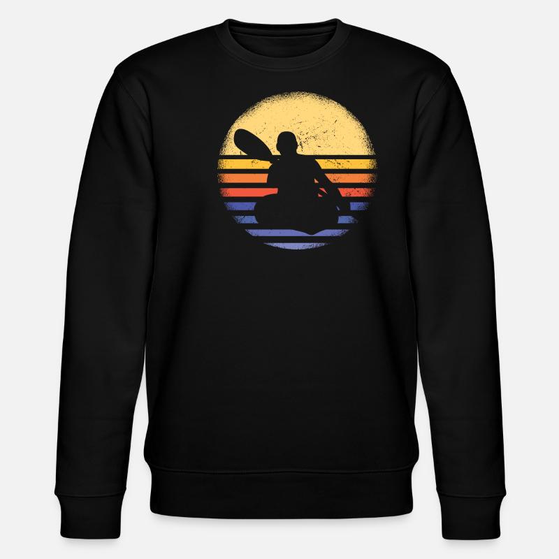 Kayaker Retro Sunset Kayaking - Stanley/Stella CHANGER Unisex Organic Sweatshirt - black