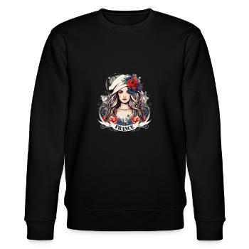 Tee shirt France - Sweat bio CHANGER Stanley/Stella Unisexe - noir - Devant - Nik (191cm) & Marisol (170cm)