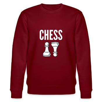 Schach Schachspieler Weltmeister Skandal Betrug - Stanley/Stella Unisex Bio-Sweatshirt CHANGER  - Burgunderrot - Vorne - Nik (191cm) & Marisol (170cm)