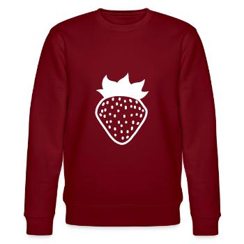 Strawberry Erdbeere - Stanley/Stella Unisex Bio-Sweatshirt CHANGER  - Burgunderrot - Vorne - Nik (191cm) & Marisol (170cm)