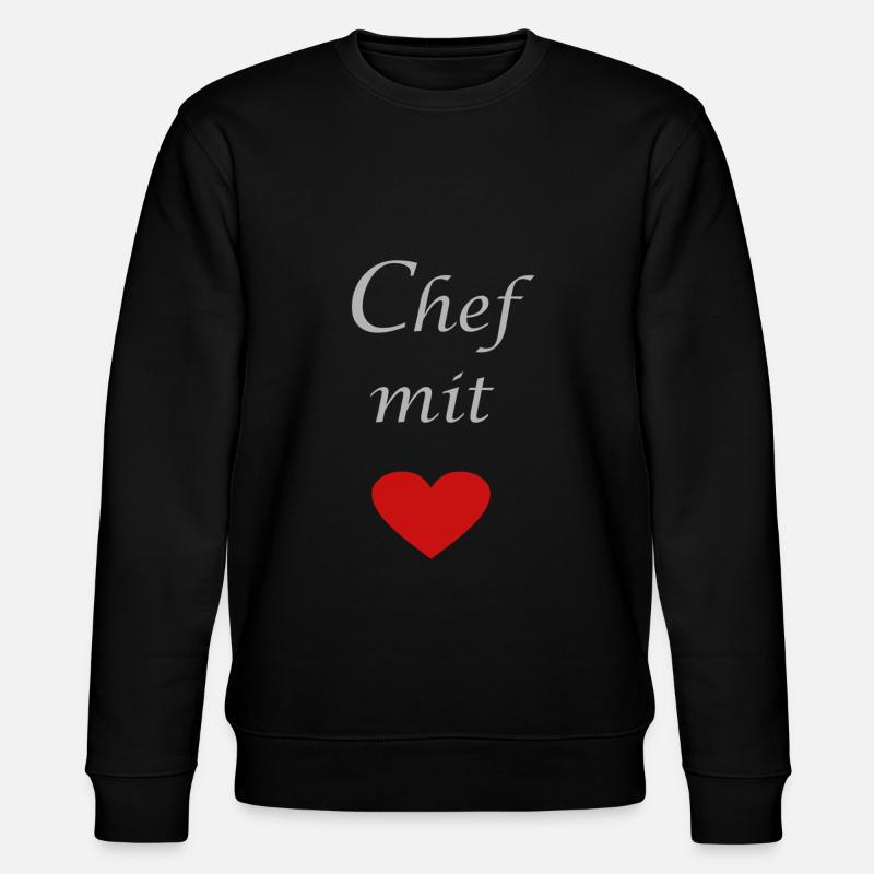 Chef mit Herz - Stanley/Stella Unisex Bio-Sweatshirt CHANGER  - Schwarz